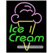 Ice Cream Neon Sign (24" x 31" x 3")
