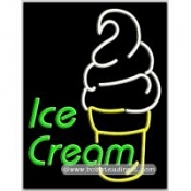 Ice Cream, Logo Neon Sign (20" x 37" x 3")