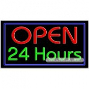 Open 24 Hours Neon Sign (20" x 37" x 3")