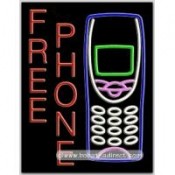 Free Phone Neon Sign (24" x 31" x 3")