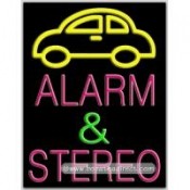 Alarm & Stereo Neon Sign (24" x 31" x 3")