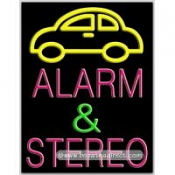 Alarm & Stereo Neon Sign (24" x 31" x 3")