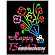 Happy Birthday (vert.) Neon Sign (24