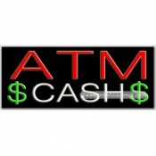 ATM Cash Neon Sign (13" x 32" x 3")
