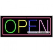 Open (Multicolor) Neon Sign (13" x 32" x 3")