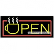 Open with cup logo Neon Sign (13