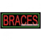 Braces Neon Sign (13" x 32" x 3")