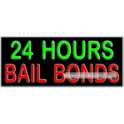 24 Hours Bail Bonds Neon Sign (13" x 32" x 3")