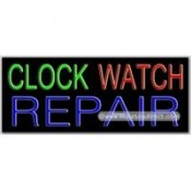 Clock Watch Repair Neon Sign (13" x 32" x 3")