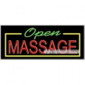 Open Massage Neon Sign (13" x 32" x 3")