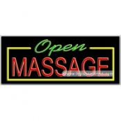 Open Massage Neon Sign (13" x 32" x 3")