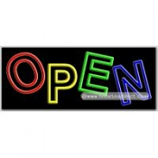 Open Neon Sign (13" x 32" x 3")