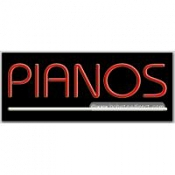 Pianos Neon Sign (13" x 32" x 3")