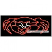 Crab Seafood logo Neon Sign (13" x 32" x 3")