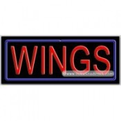 Wings Neon Sign (13" x 32" x 3")