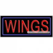 Wings Neon Sign (13" x 32" x 3")