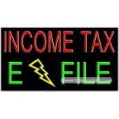 Income Tax E File Neon Sign (20" x 37" x 3")
