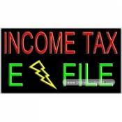 Income Tax E File Neon Sign (20" x 37" x 3")