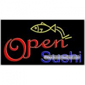 Open Sushi Neon Sign (20" x 37" x 3")