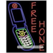 Free Phone Neon Sign (20" x 37" x 3")