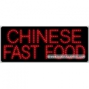 Chinese Fast Food LED Sign (11" x 27" x 1")