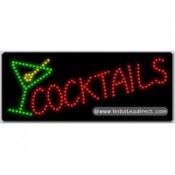 Cocktails, Logo LED Sign (11" x 27" x 1")