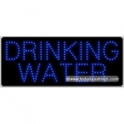 Drinking Water LED Sign (11" x 27" x 1")