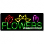 Flowers, Logo LED Sign (11" x 27" x 1")