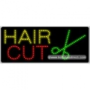 Hair Cut, Logo LED Sign (11" x 27" x 1")
