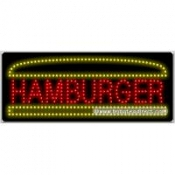 Hamburger, Logo LED Sign (11" x 27" x 1")