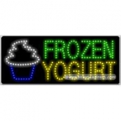 Frozen Yogurt, Logo LED Sign (11" x 27" x 1")