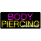 Body Piercing LED Sign (11" x 27" x 1")