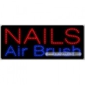 Nails Airbrush LED Sign (11" x 27" x 1")