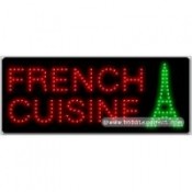 French Cuisine, Logo LED Sign (11" x 27" x 1")