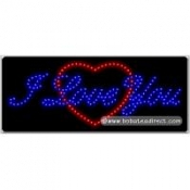 I Love You, Logo LED Sign (11" x 27" x 1")