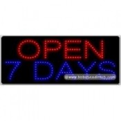 Open 7 Days LED Sign (11" x 27" x 1")