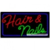 Hair & Nails LED Sign (17" x 32" x 1")