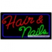 Hair & Nails LED Sign (17" x 32" x 1")