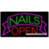 Nails Open LED Sign (17" x 32" x 1")