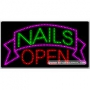 Nails Open LED Sign (17" x 32" x 1")