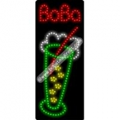 Boba, Logo (vertical) LED Sign (27" x 11" x 1")