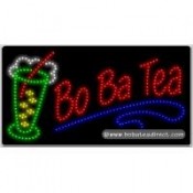 Bo Ba (Boba) Tea LED Sign (17" x 32" x 1")