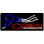 Open (Hair Dryer) LED Sign (11" x 27" x 1")