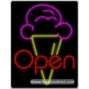Open (Ice Cream Cone) LED Sign (26