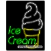 Ice Cream, Logo LED Sign (26" x 20" x 1")