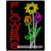 Flowers (vertical) LED Sign (26" x 20" x 1")