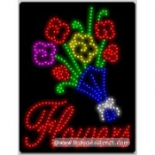 Flowers (vertical) LED Sign (26