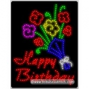 Happy Birthday (vertical) LED Sign (26