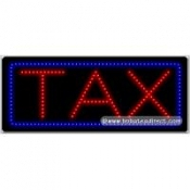 Tax LED Sign (11" x 27" x 1")