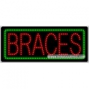 Braces LED Sign (11" x 27" x 1")